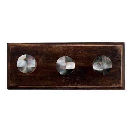Round Shell and Resin Wooden Hooks